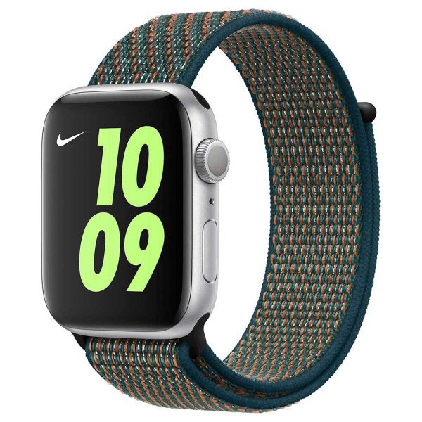 Apple Nike Sport Loop Band Apple Watch Series 1-9 / SE - 38/40/41 mm / Series 10 - 42 mm - Hyper Crimson / Neptune Green