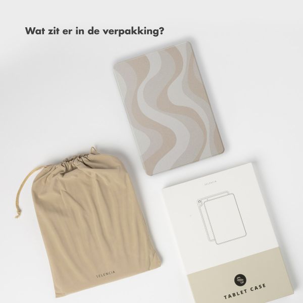 Selencia Vivid tablethoes Apple iPad 9 (2021) 10.2 inch / iPad 8 (2020) 10.2 inch / iPad 7 (2019) 10.2 inch - Desert Waves Beige