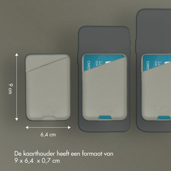 Accezz Leren Kaarthouder - Geschikt voor MagSafe en Qi2 - Light Grey