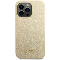 Guess Glitter Flakes Backcover Apple iPhone 14 Pro - Goud