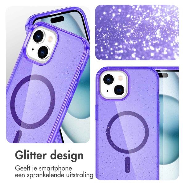 imoshion Sparkle Backcover met MagSafe Apple iPhone 15 - Glitter Paars