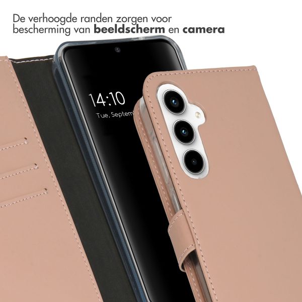 Selencia Echt Leren Bookcase Samsung Galaxy A55 - Dusty Pink