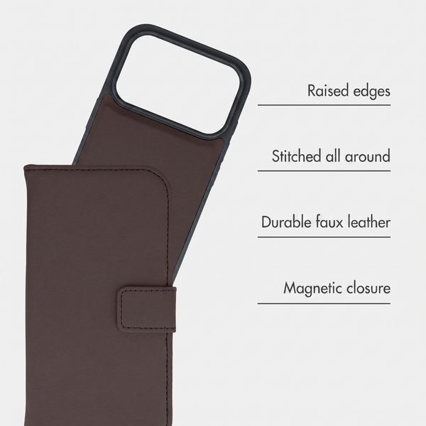 imoshion Detachable 2-in-1 Luxury Bookcase Apple iPhone 18 Pro Max / 17 Pro Max - Brown