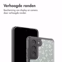 imoshion Design hoesje Samsung Galaxy S21 FE - Smoke Green Flowers