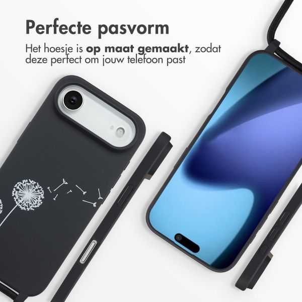 imoshion Siliconen design hoesje met koord Apple iPhone Air - Dandelion Black