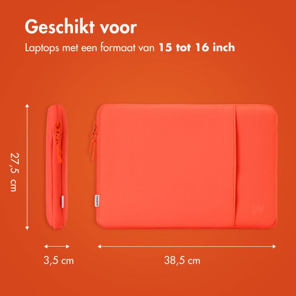 imoshion Laptop hoes 15-16 inch - Laptopsleeve met vak - Apricot Crush Orange