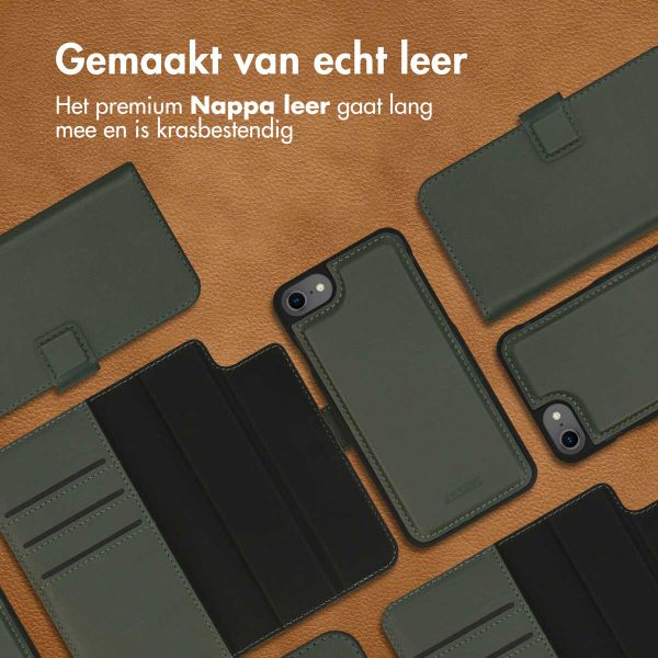 Accezz Premium Leather 2 in 1 Wallet Bookcase Apple iPhone SE (2022 / 2020) / 8 / 7 / 6(s) - Groen