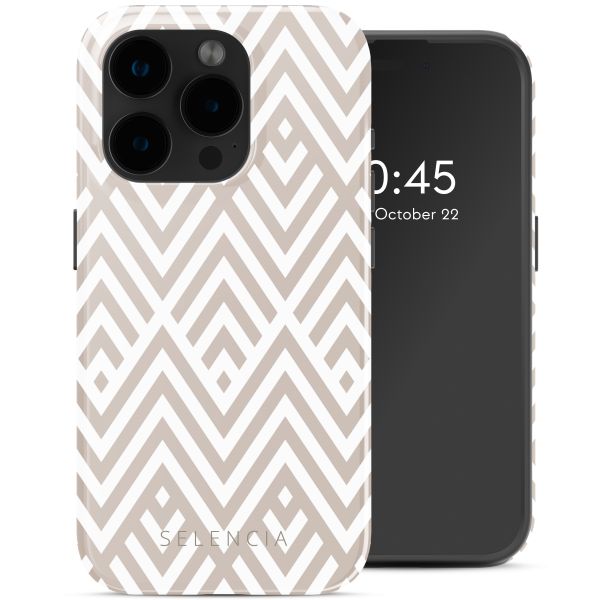 Selencia Vivid Backcover met MagSafe Apple iPhone 15 Pro - Beige Zigzag