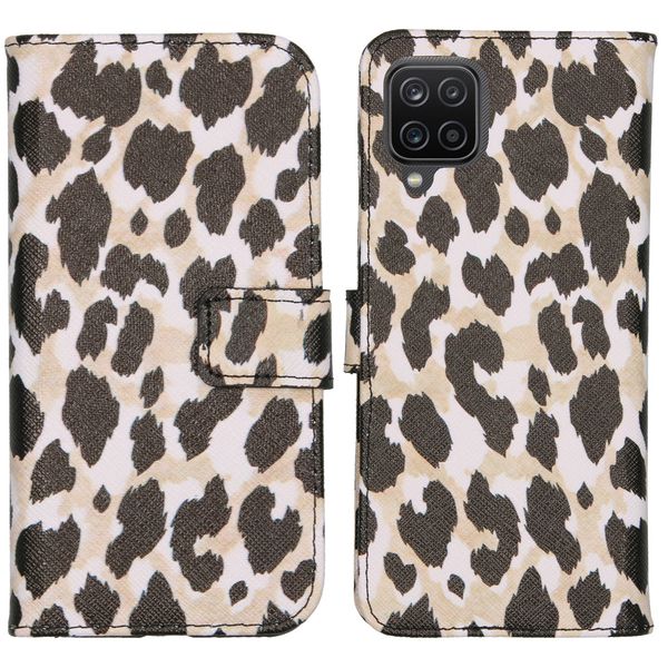 imoshion Design Softcase Bookcase Galaxy A12 - Golden Leopard