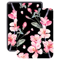 imoshion Design Slim Hard Case Bookcase Kobo Clara HD - Blossom Watercolor Black