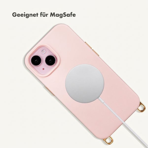 Selencia Rivièra MagSafe Case with detachable hooks Apple iPhone 15 - Sorbet Pink