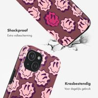 Selencia Vivid Backcover met MagSafe Apple iPhone 15 - Wavy Smiley Pink