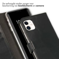 Selencia Echt Lederen Bookcase iPhone 11 - Zwart