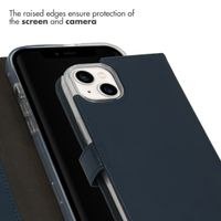 Selencia Genuine Leather Book Case Apple iPhone 14 Plus - Blue