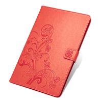 Klavertje Bloemen Bookcase Galaxy Tab A 10.1 (2019) - Rood