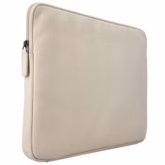 Accezz Leather Laptop hoes met rits 15-16 inch - Laptopsleeve - Beige