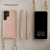 Selencia Nova Telefoonhoes met Koord en Pashouder Samsung Galaxy S25 Ultra - Dusty Rose
