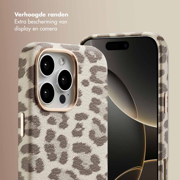 Selencia Sabi Backcover Panterprint met MagSafe Apple iPhone 16 Pro Max - Soft Ivory