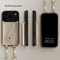 Selencia Sera Telefoonhoes met Koord en Envelop Pashouder Apple iPhone 18 Pro Max / 17 Pro Max - Champagne