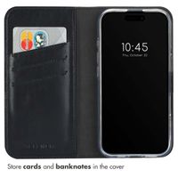 Selencia Genuine Leather Book Case Apple iPhone 16 Plus - Black