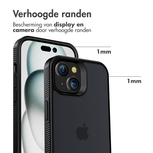 Accezz Rugged Frosted Backcover Apple iPhone 15 - Zwart