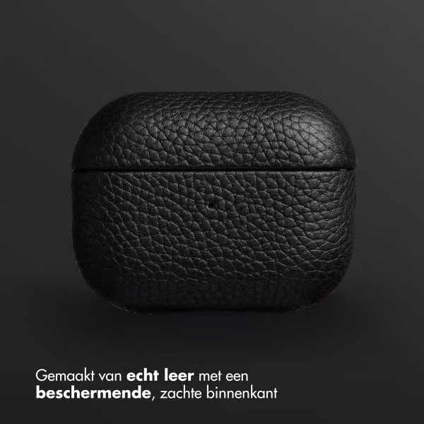 Accezz Echt Leren Case Apple AirPods Pro 2 - Zwart