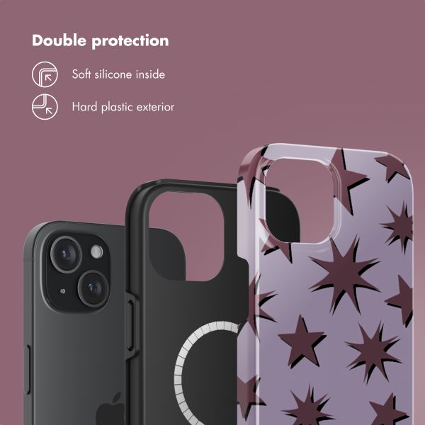 Selencia Vivid Back Cover with MagSafe Apple iPhone 15 - Stars Plum Lilac