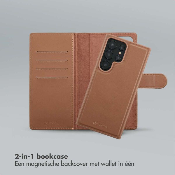 Selencia Olyn Uitneembare Bookcase met MagSafe Samsung Galaxy S24 Ultra - Bruin