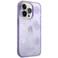 Guess Peony Glitter Backcover iPhone 14 Pro Max - Lila