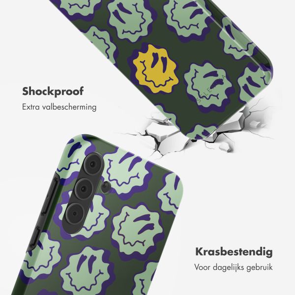 Selencia Vivid Backcover Samsung Galaxy A55 - Wavy Smiley Green