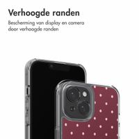 imoshion Design hoesje Apple iPhone 15 - Polka Dot Bordeaux