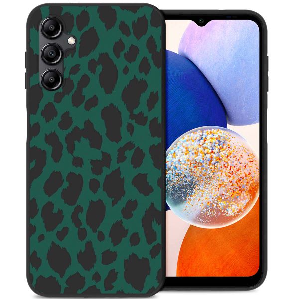 imoshion Design hoesje Samsung Galaxy A14 (5G/4G) - Luipaard - Groen / Zwart