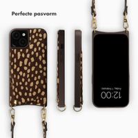 Selencia Nova Real Leather Backcover met Koord en Pashouder Apple iPhone 15 - Fawn Chic