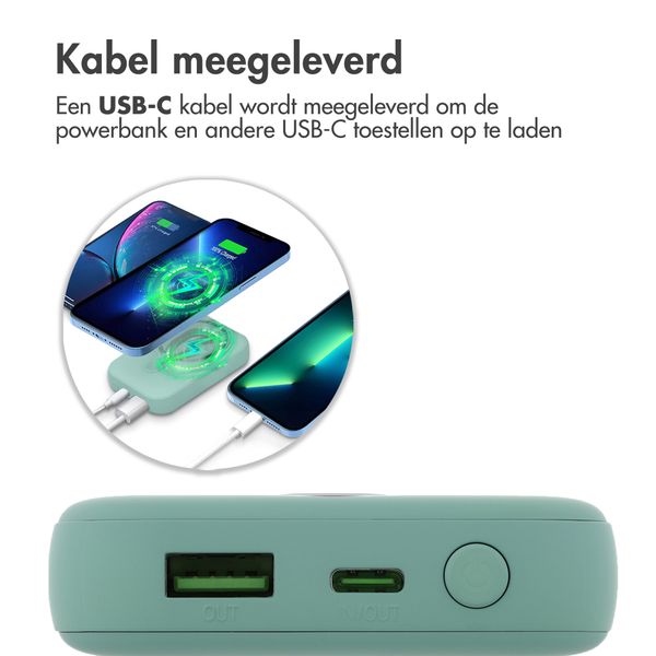 imoshion MagSafe Powerbank 10.000 mAh - Draadloze powerbank - Quick Charge en Power Delivery - Sage Green