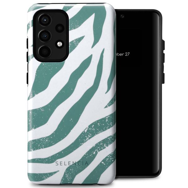 Selencia Vivid Tough Backcover Samsung Galaxy A52(s) (5G/4G) - Colorful Zebra Pine Blue