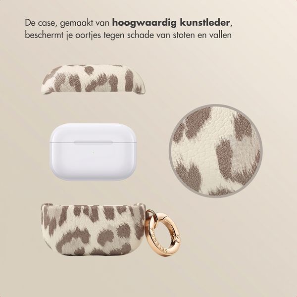 Selencia Sabi Case met panterprint  Apple Airpods Pro 3 - Soft Ivory