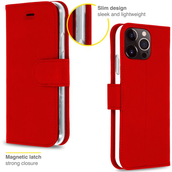 Accezz Wallet Softcase Bookcase iPhone 13 Pro - Rood