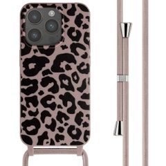 imoshion Siliconen design hoesje met koord Apple iPhone 15 Pro - Animal Pink