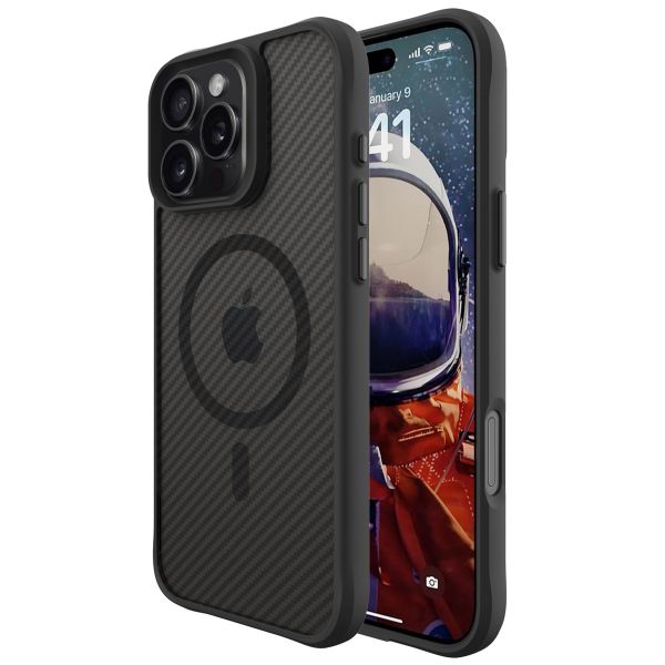 imoshion Rugged Hybrid Carbon Case met MagSafe iPhone 16 Pro Max - Zwart