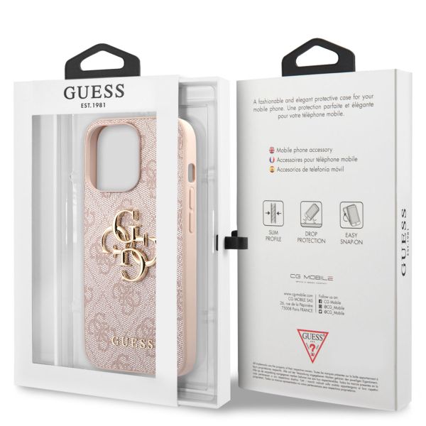 Guess 4G Metal Logo Backcover Apple iPhone 13 Pro Max - Roze