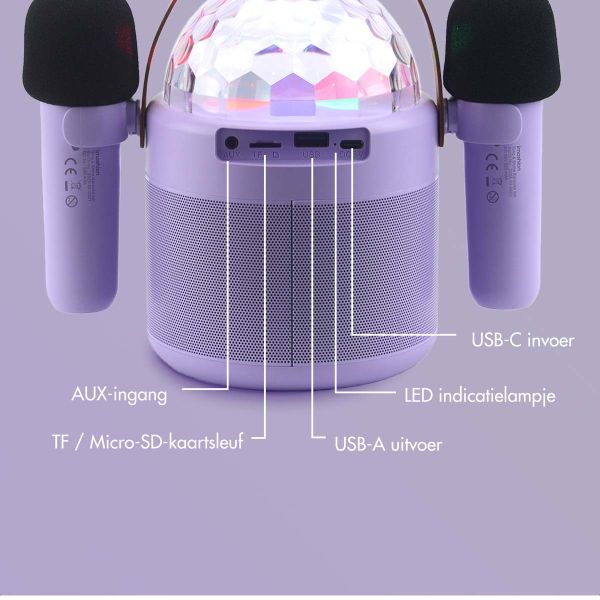 imoshion Sing & Shine Karaoke set - Speaker en 2 Microfoons - Lavender Lilac