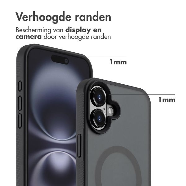 Accezz Rugged Frosted MagSafe Backcover Apple iPhone 16 Plus - Zwart