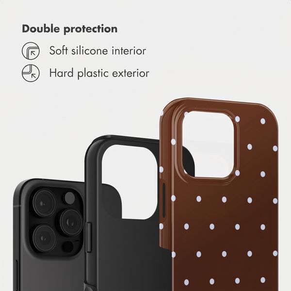 Selencia Vivid Back Cover Apple iPhone 16 Pro - Happy Dots Chocolate