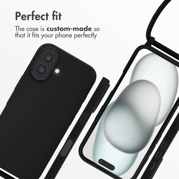 imoshion Silicone Case with Strap Apple iPhone 16 - Black