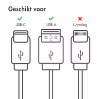 imoshion Braided USB-C naar USB-A kabel - 0,5 meter - Wit