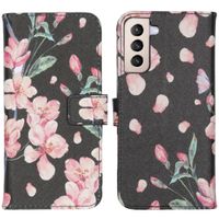 imoshion Design Softcase Bookcase Samsung Galaxy S21 Plus - Blossom Watercolor Black