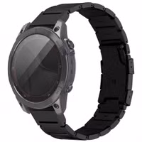Accezz Mat Titanium bandje  - Garmin 22 mm aansluiting - Zwart