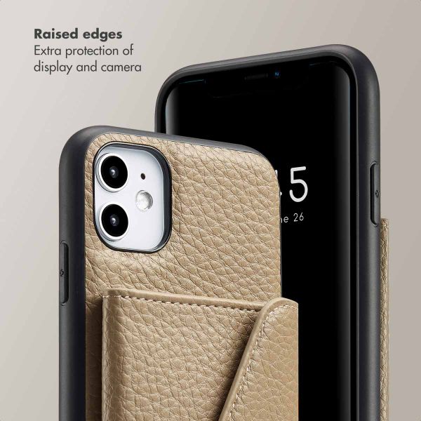 Selencia Sera Phone Case with Cord and Envelope Card Holder Apple iPhone 11 - Taupe