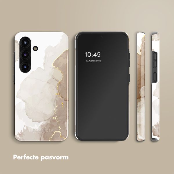 Selencia Vivid Backcover Samsung Galaxy S25 - Marble Light Brown