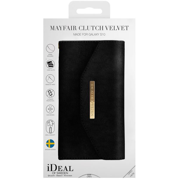 iDeal of Sweden Mayfair Clutch Velvet Samsung Galaxy S10 - Zwart